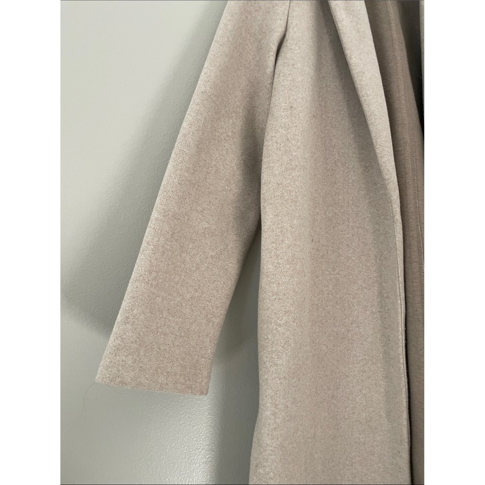 Zara Coat Oatmeal Beige Soft Marl Open Front Medium Longline Minimalist Jacket - Picture 6 of 15